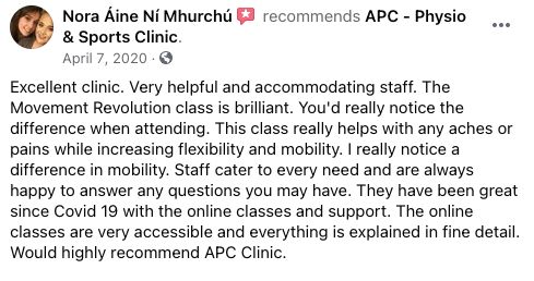 APC Physio & Sports Clinic review by Nora