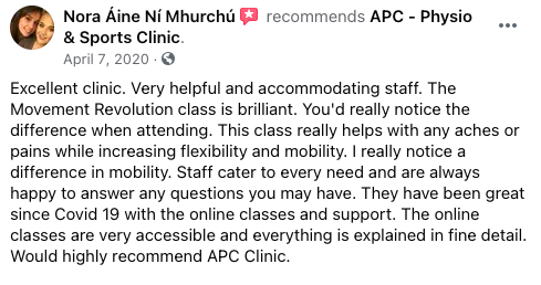 APC Physio & Sports Clinic recommendation and review by Nora